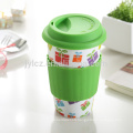 16oz coffee ceramic travel mug with silicone lid and sleeve